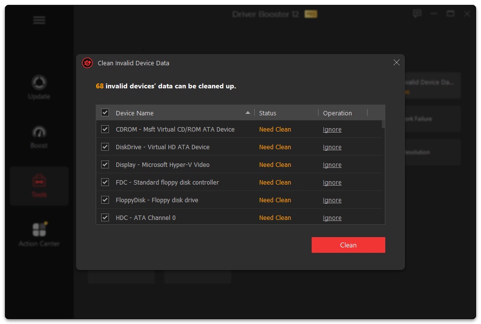 clean unplugged device data