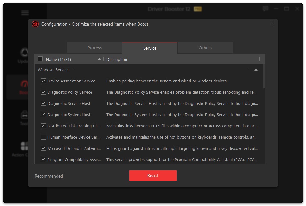 configure boost detail