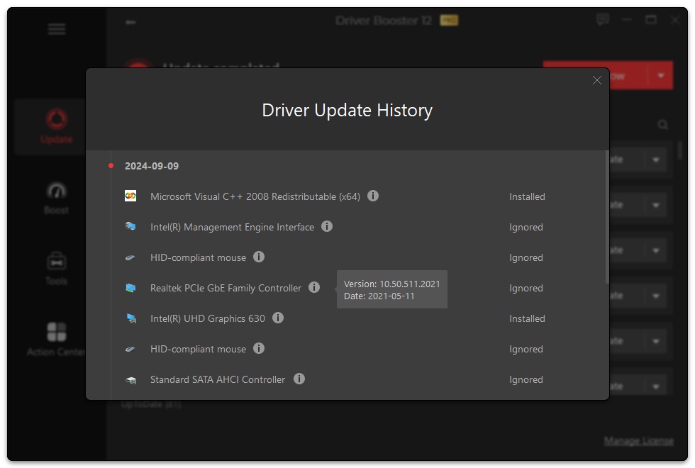 driver update history